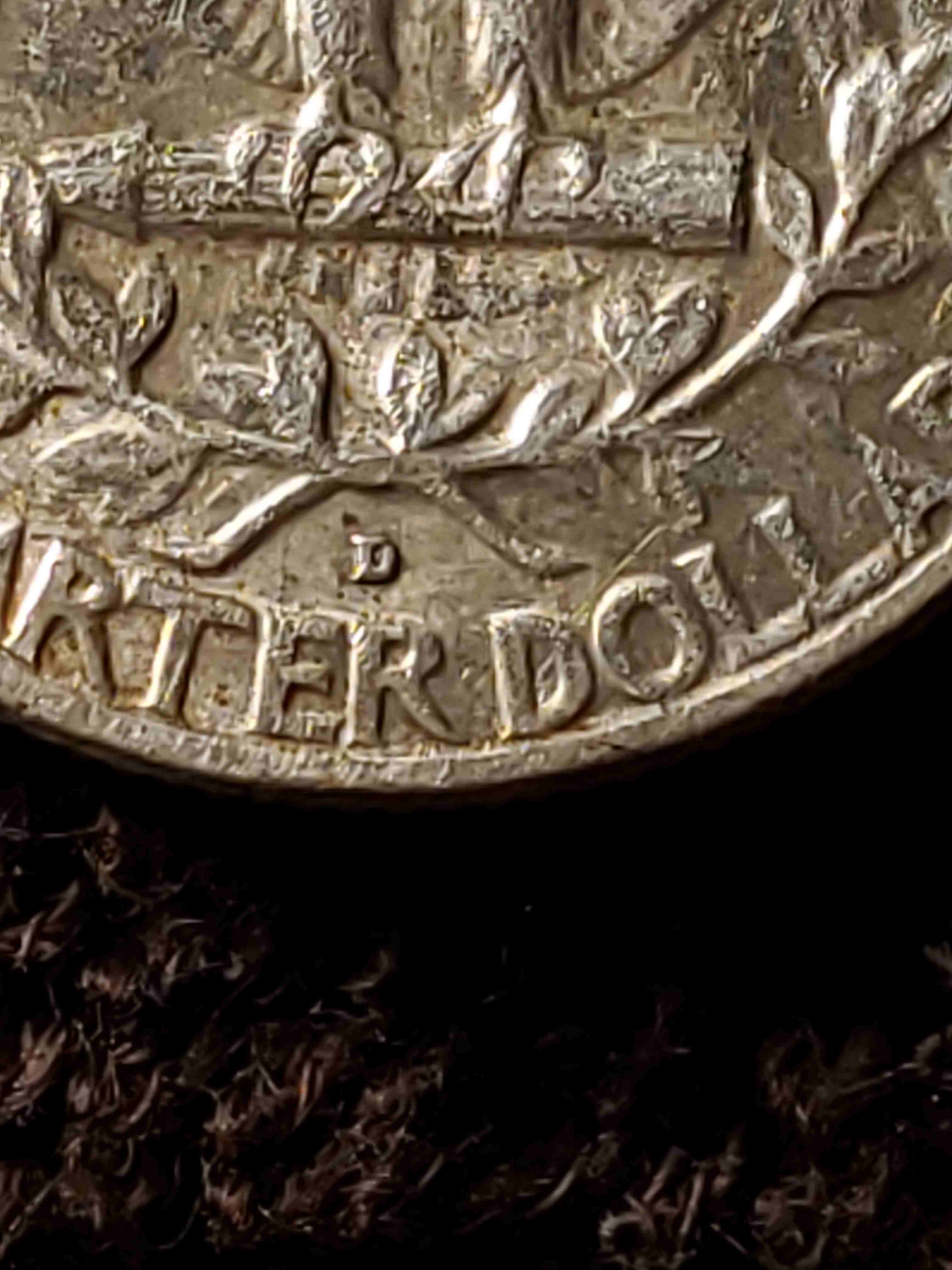 1964-D-Quarter...black-Ink-With-Raised-Letters-And-Numbers.